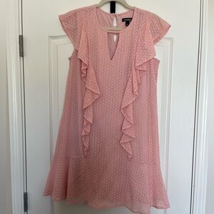 roz & ALI Coral Ruffle Dress